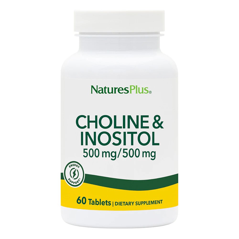 Natures Plus Choline & Inositol 500/500 Συμπλήρωμα Χολίνης & Ινοσιτόλης, για την Καλή Υγεία του Νευρικού Συστήματος 60tabs
