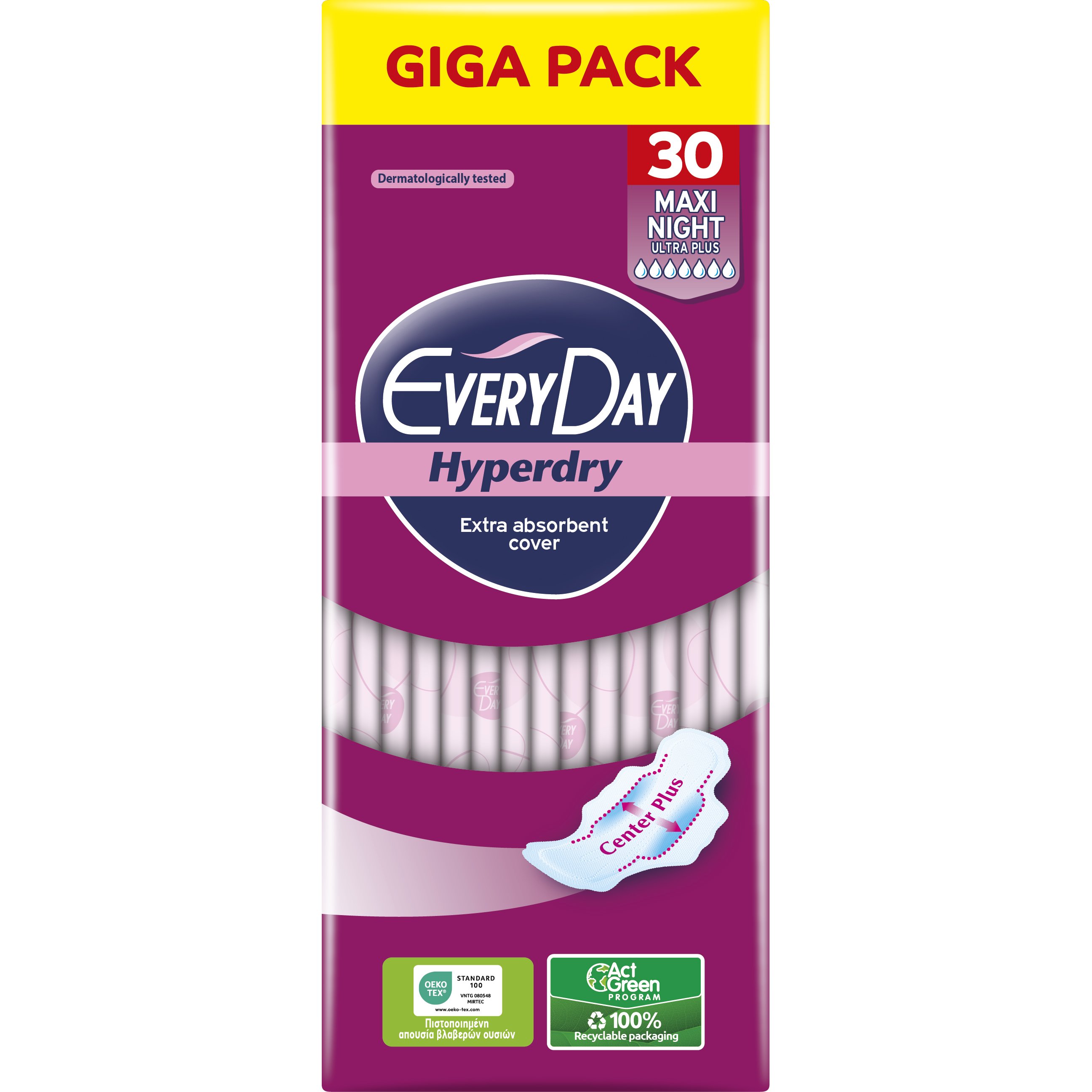Every Day Hyperdry Maxi Night Ultra Plus Giga Pack 30 Τεμάχια | Pharm24.gr