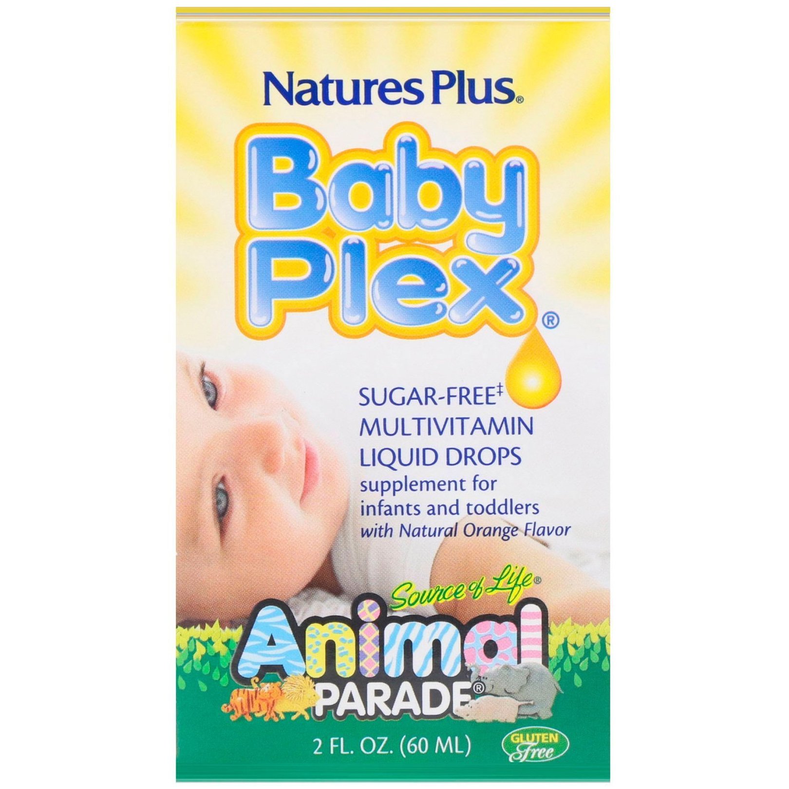 Natures Plus Animal Parade Baby Plex Πολυβιταμινούχα Φόρμουλα σε Υγρή Μορφή, από 1 – 4 Ετών 60ml